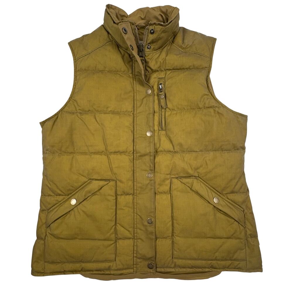 Orvis Halley Stevensons DownTek Puffer Vest Men's M Dark Gold Waxed Cotton